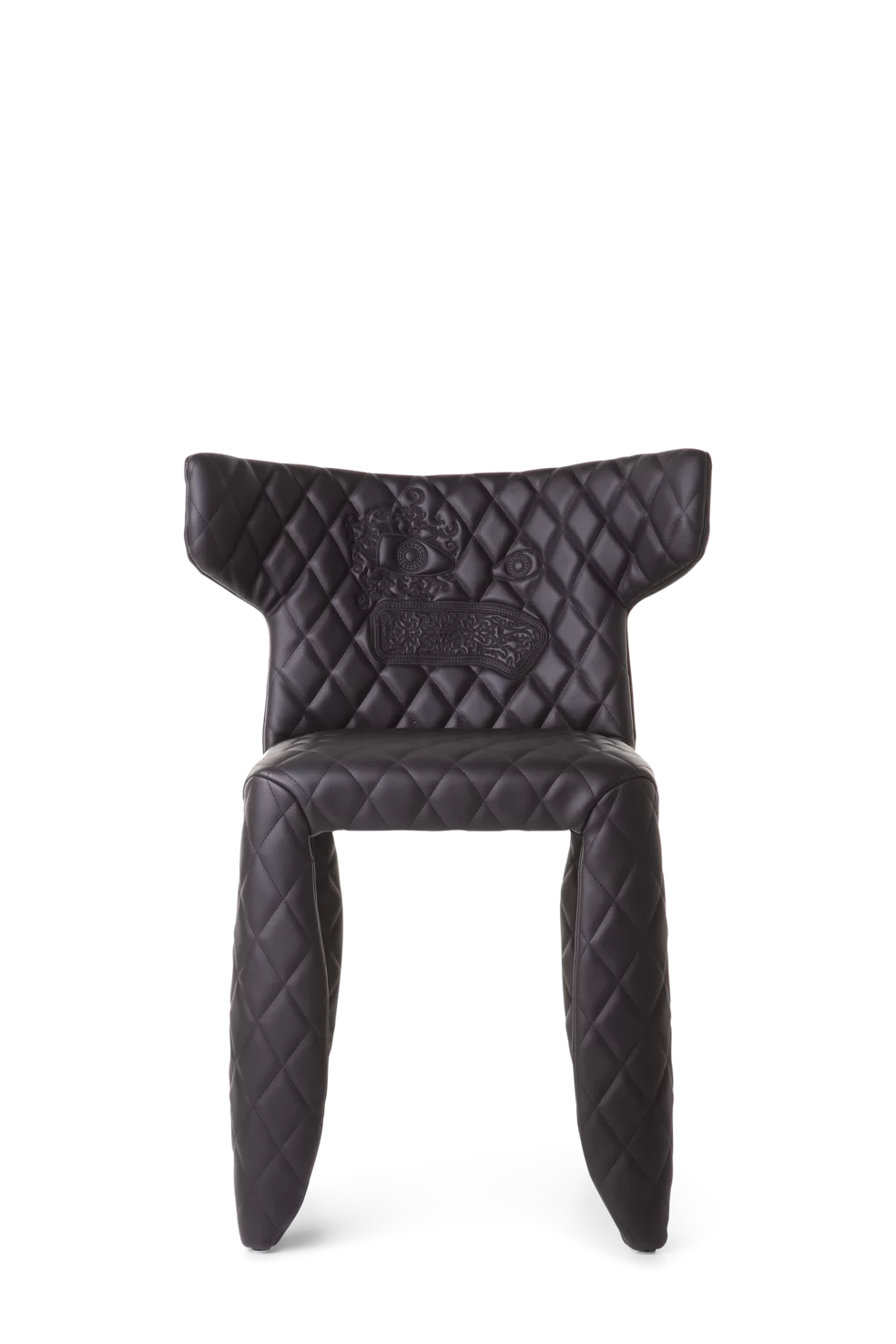 Monster Chair black face and arms front side